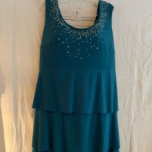 Teal layered dress